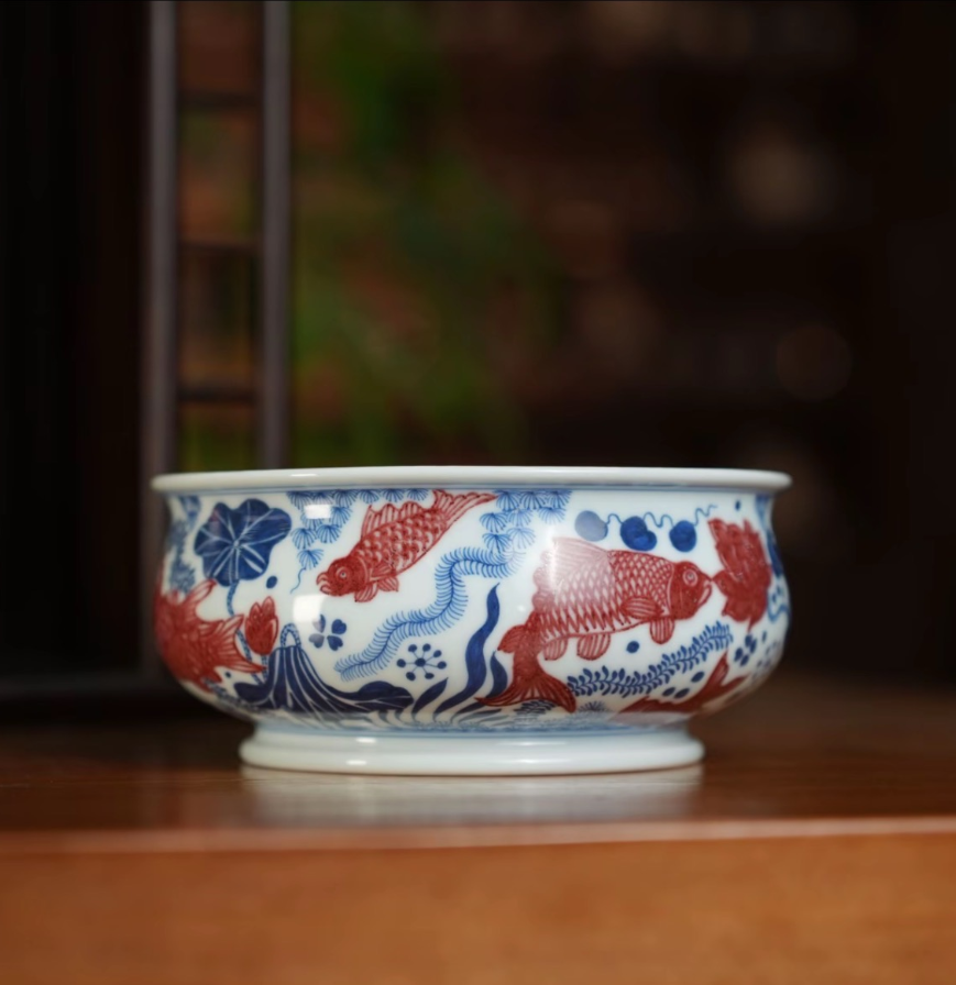 刘建锋窑精选穿越千年的窑火传奇，三款青花釉里红重器赏析(图2)