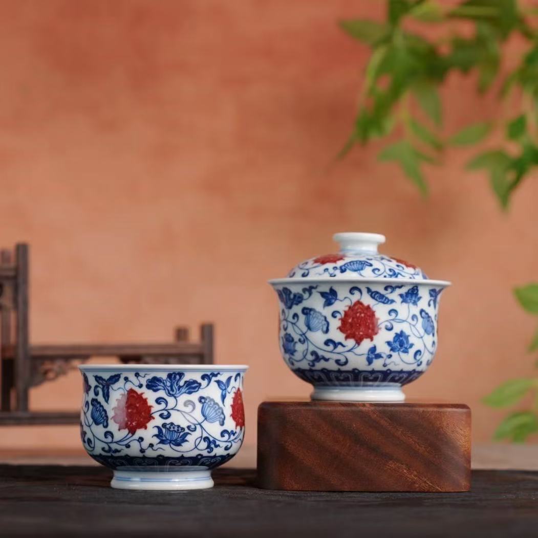 刘建锋窑 · 每日推荐 | 青花釉里红缠枝莲系列(图1)