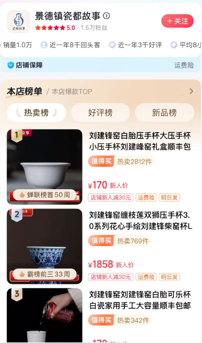 高端仿古瓷必入！刘建锋窑经典套组，尽在官方授权店‘瓷都故事’！(图2)