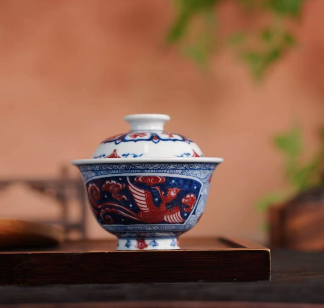 刘建锋窑青花釉里红凤凰系列(图3)