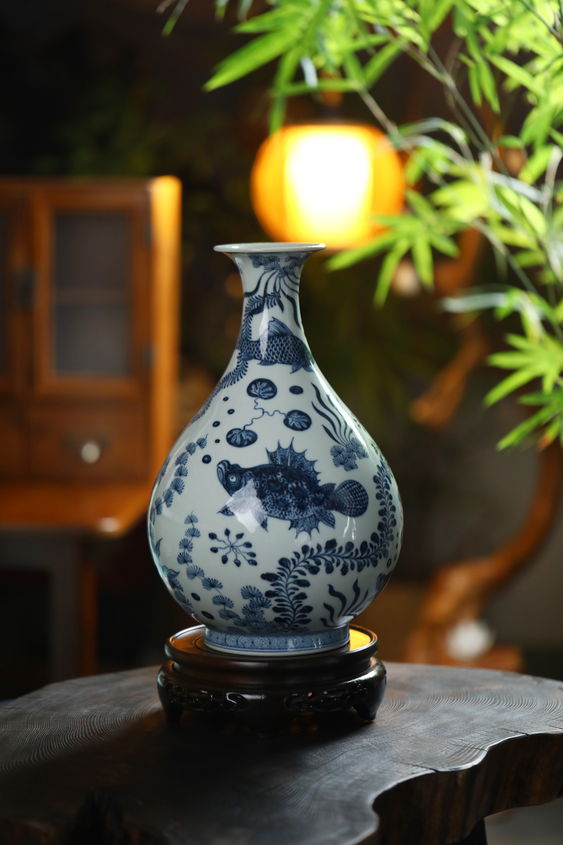 柴窑青花标杆再进阶：布一窑“鱼藻纹”系列