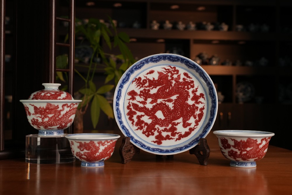 刘建锋窑|每日推荐——青花釉里红龙纹系列(图1)