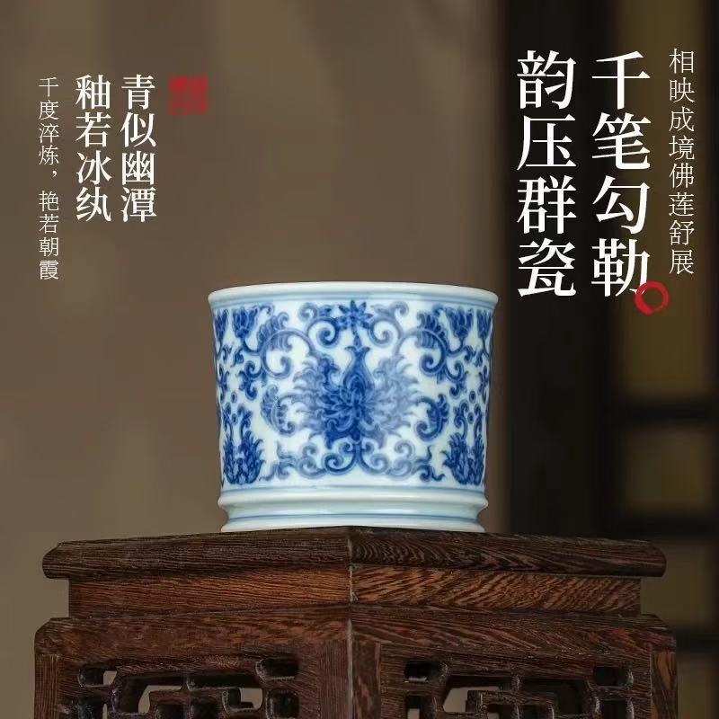 明看成化 今看望月｜望月怀古以古法匠心，重构当代青花茶器美学标杆(图2)
