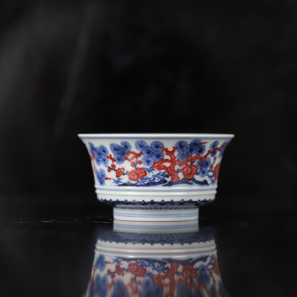 青花写松竹,釉里红点梅|片云晚谷以"岁寒三友"通景满绘呈文人茶席(图2) 青花写松竹,釉里红点梅|片云晚谷以"岁寒三友"通景满绘呈文人茶席(图2)