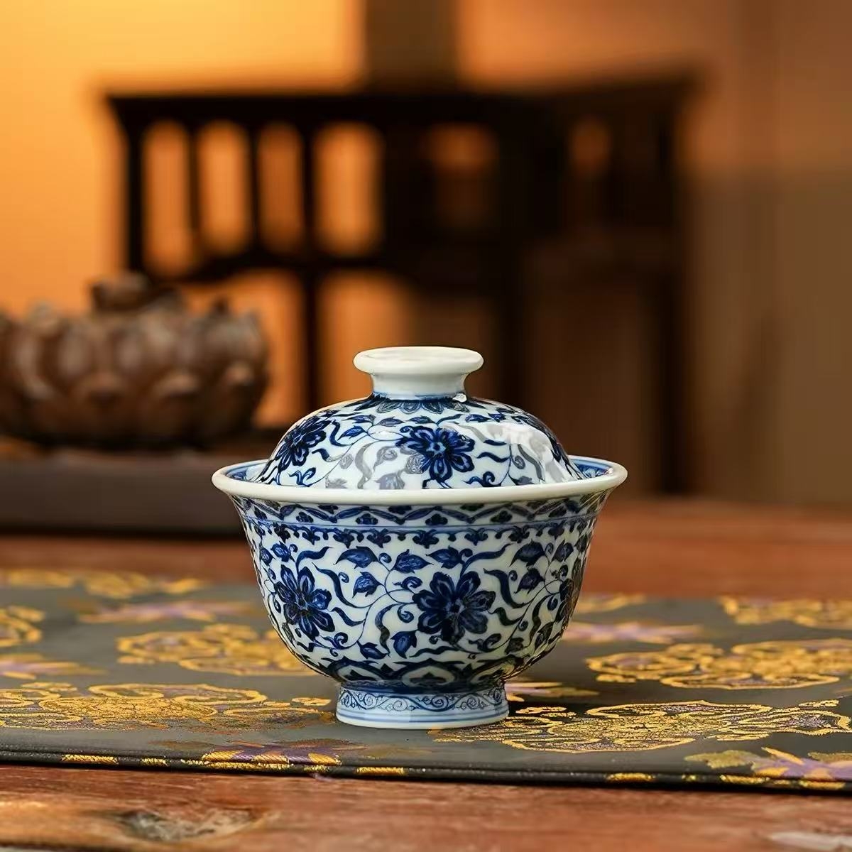 青花绘宝相，匠心启新章｜刘建锋窑青花缠枝宝相系列(图2)